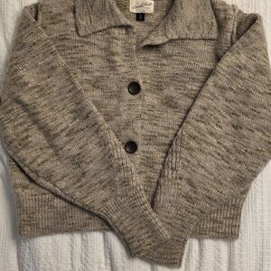 Womens Universal Thread Multi Color Green With Buttons Sweater Sz M